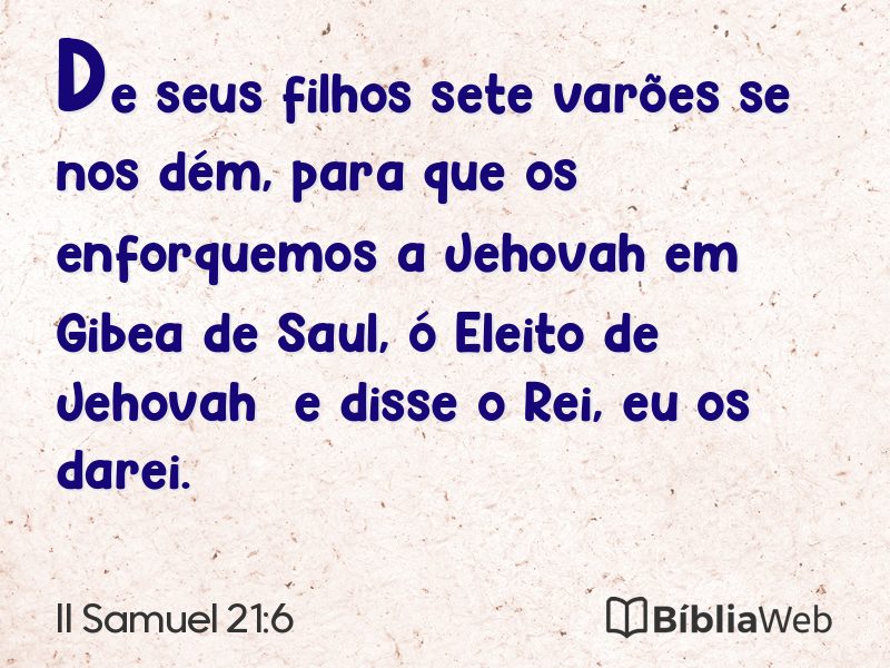 II Samuel 21:6 em imagem para compartilhar