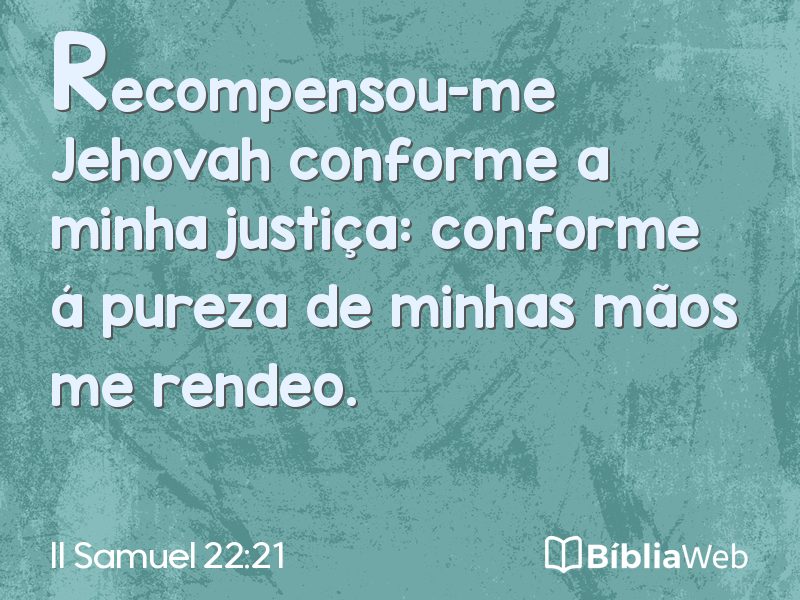 II Samuel 22:21 em imagem para compartilhar