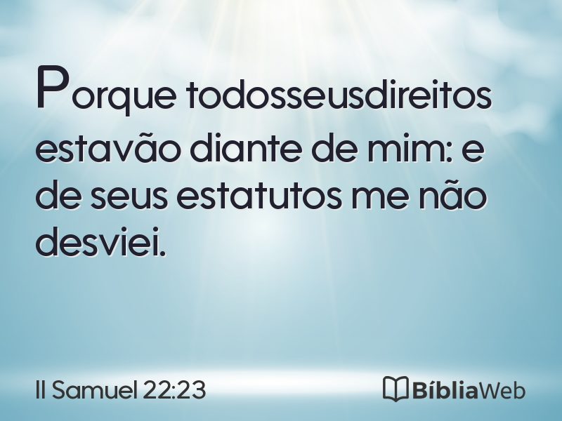 II Samuel 22:23 em imagem para compartilhar