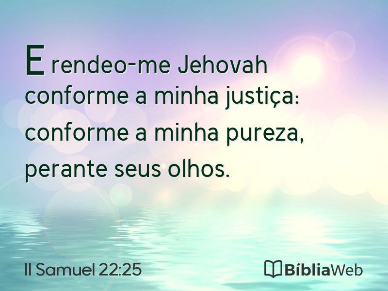 II Samuel 22:25 em imagem para compartilhar