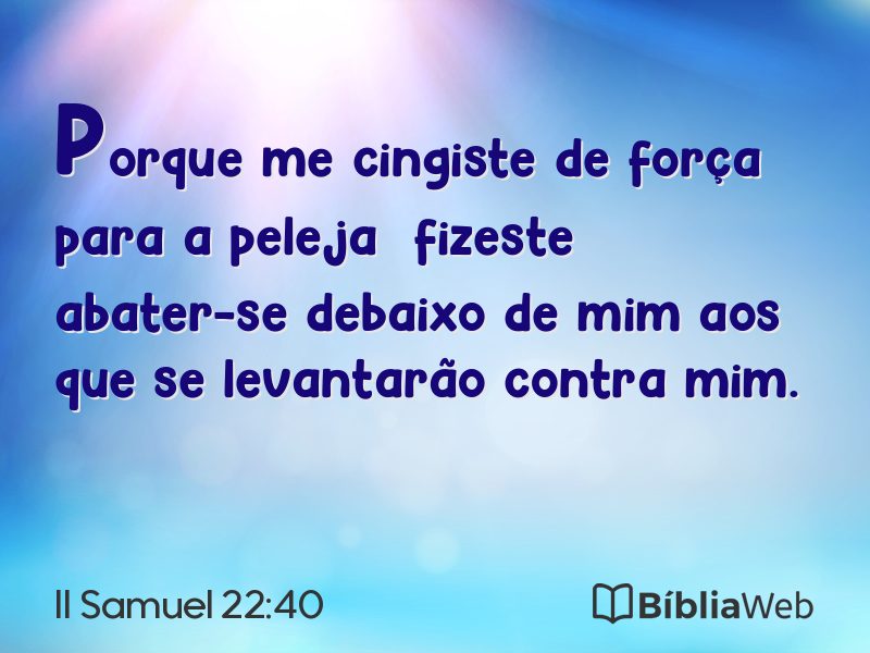 II Samuel 22:40 em imagem para compartilhar