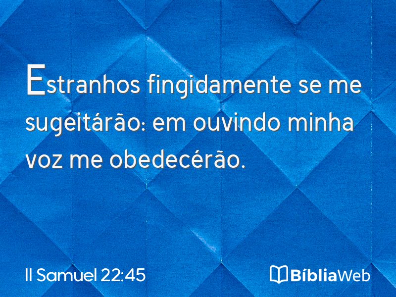 II Samuel 22:45 em imagem para compartilhar