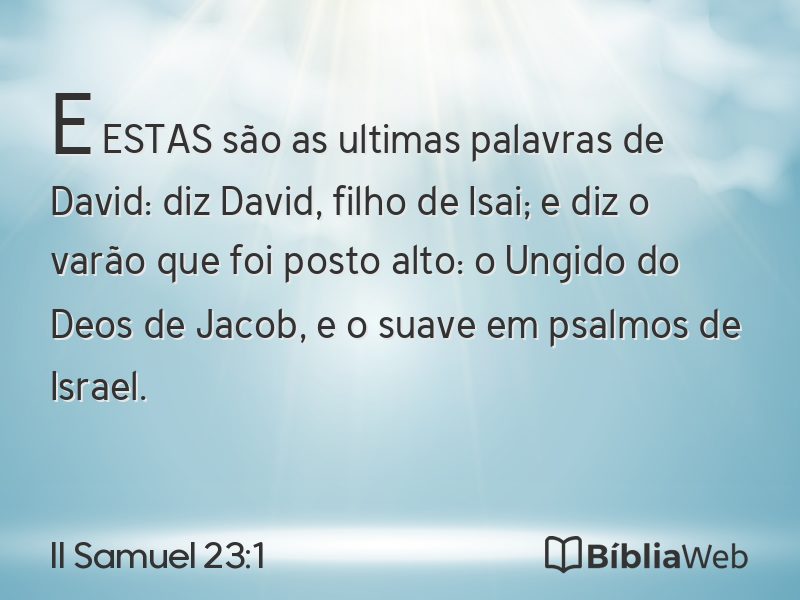 II Samuel 23:1 em imagem para compartilhar