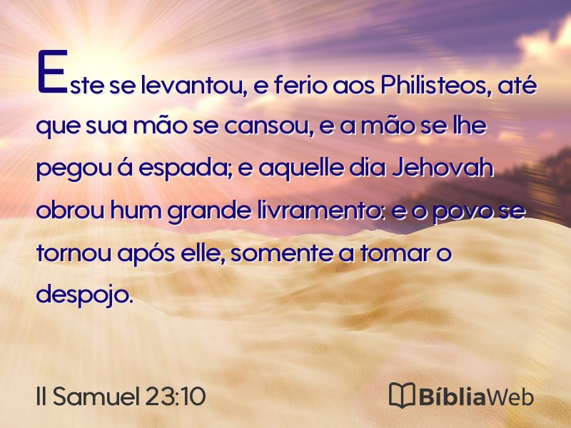 II Samuel 23:10 em imagem para compartilhar