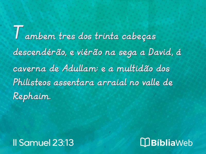 II Samuel 23:13 em imagem para compartilhar