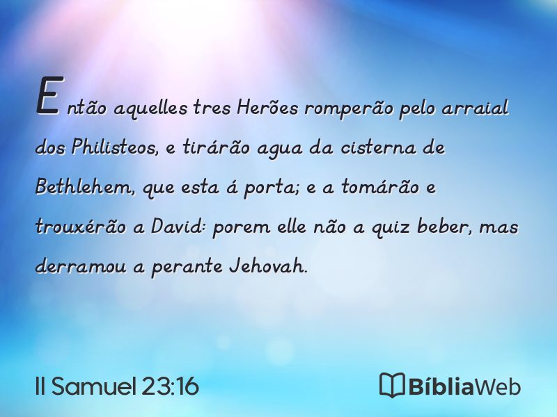 II Samuel 23:16 em imagem para compartilhar