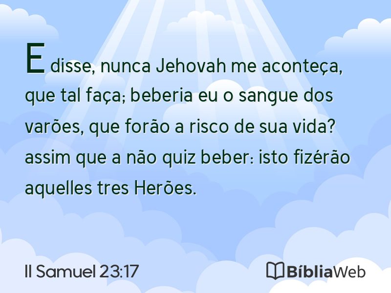 II Samuel 23:17 em imagem para compartilhar