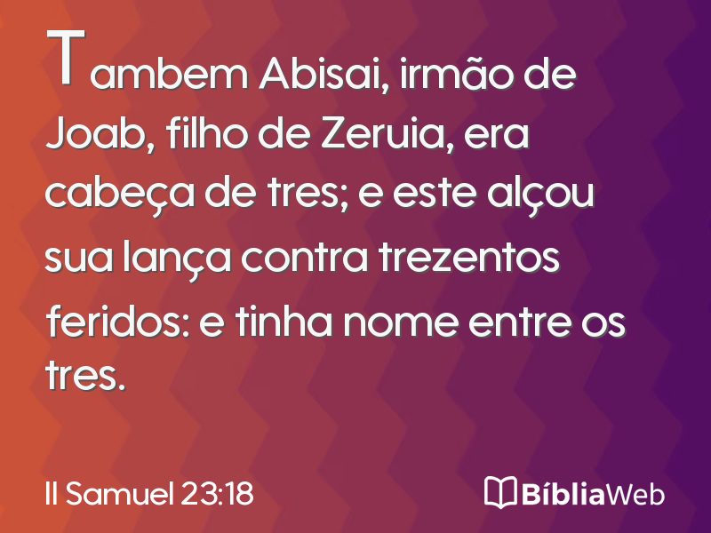 II Samuel 23:18 em imagem para compartilhar