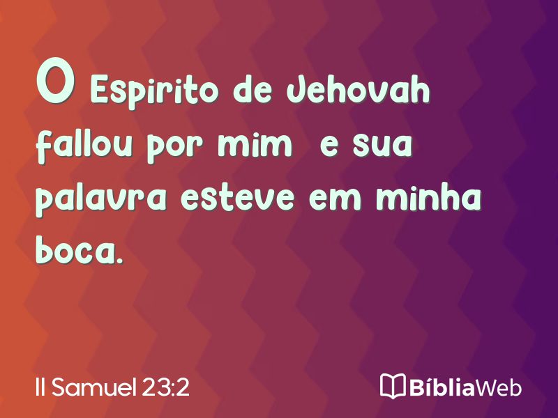 II Samuel 23:2 em imagem para compartilhar