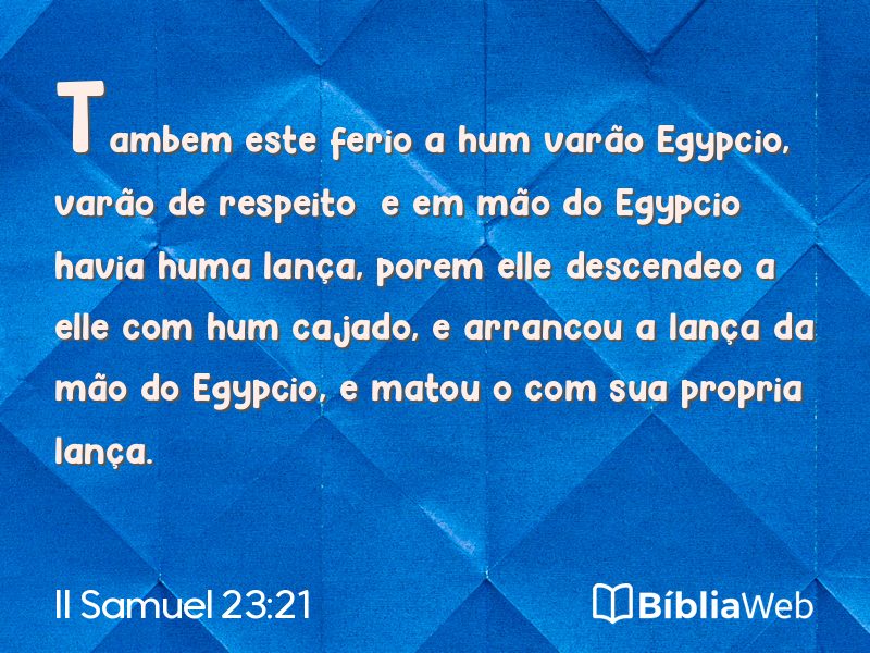 II Samuel 23:21 em imagem para compartilhar