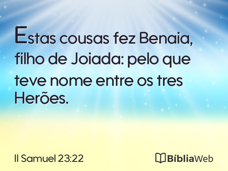 II Samuel 23:22 em imagem para compartilhar