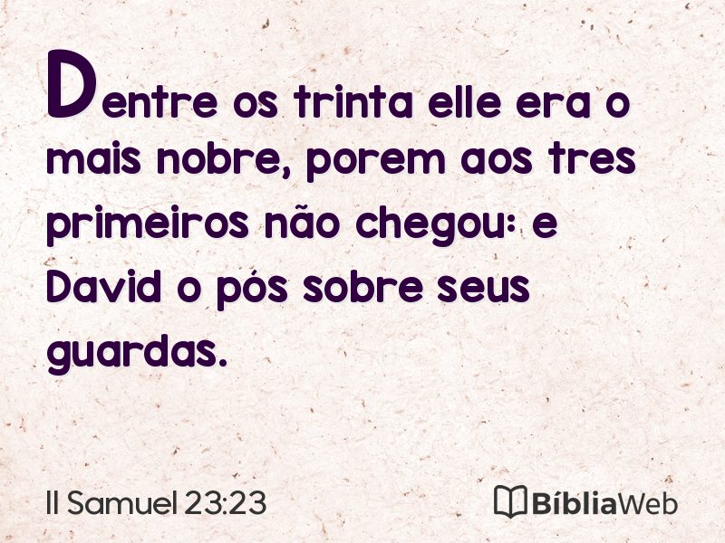 II Samuel 23:23 em imagem para compartilhar