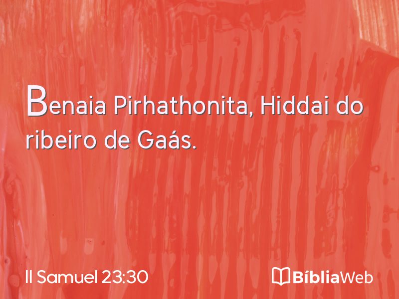 II Samuel 23:30 em imagem para compartilhar