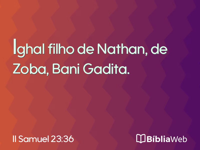 II Samuel 23:36 em imagem para compartilhar