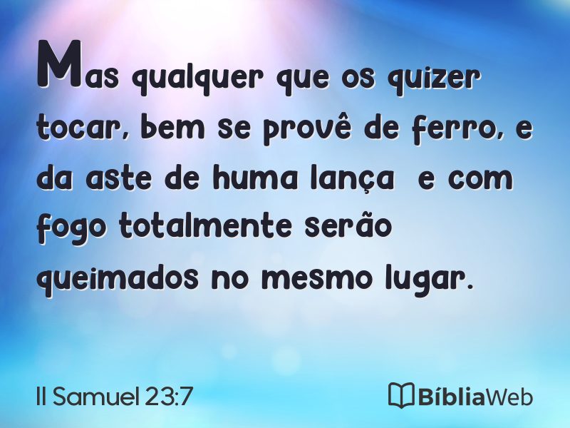 II Samuel 23:7 em imagem para compartilhar