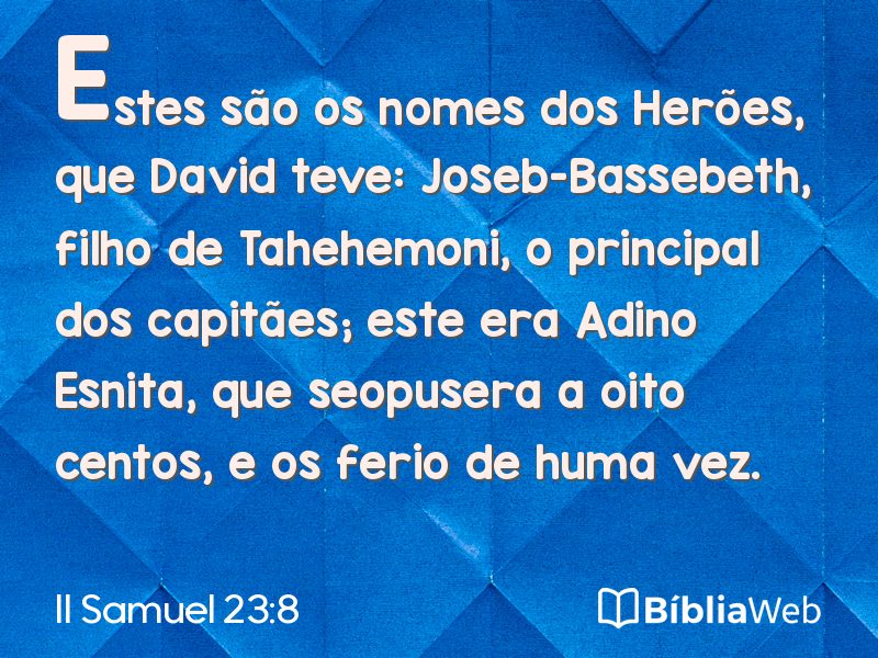 II Samuel 23:8 em imagem para compartilhar