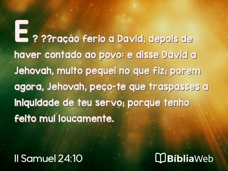 II Samuel 24:10 em imagem para compartilhar