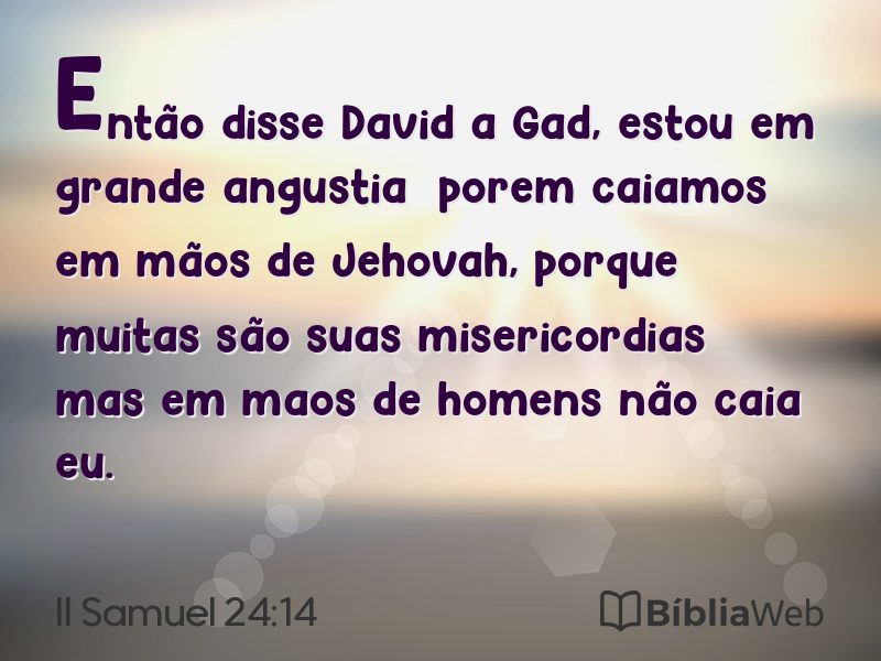 II Samuel 24:14 em imagem para compartilhar