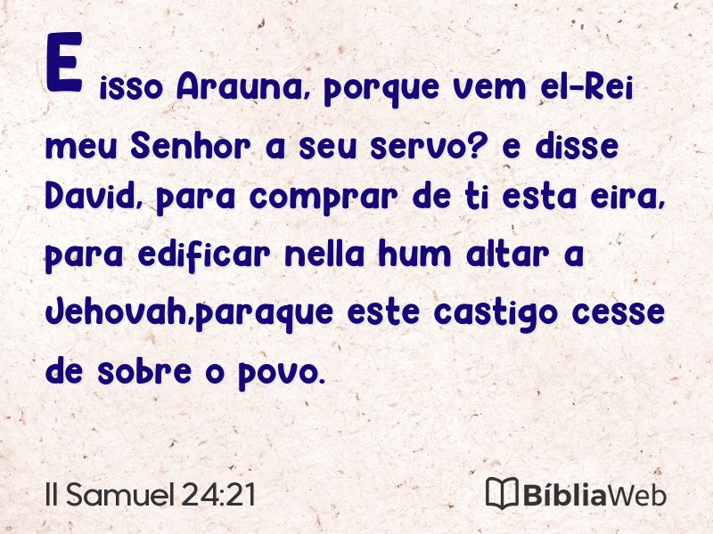 II Samuel 24:21 em imagem para compartilhar