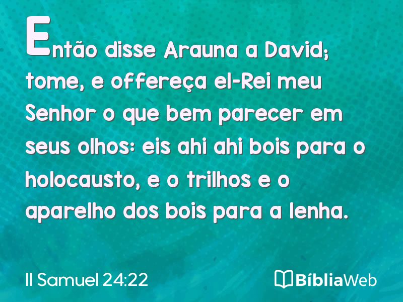 II Samuel 24:22 em imagem para compartilhar