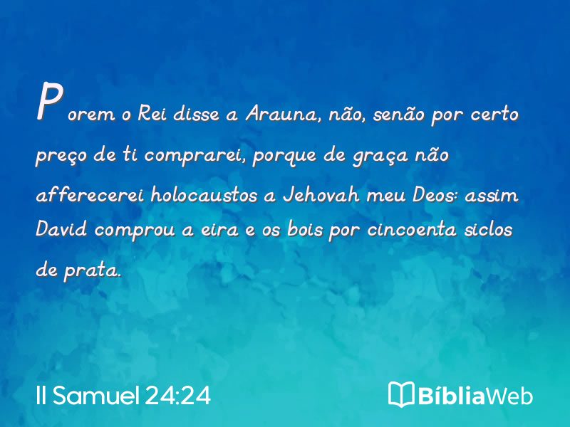 II Samuel 24:24 em imagem para compartilhar
