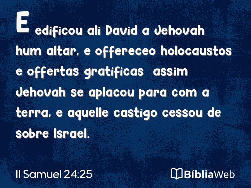II Samuel 24:25 em imagem para compartilhar