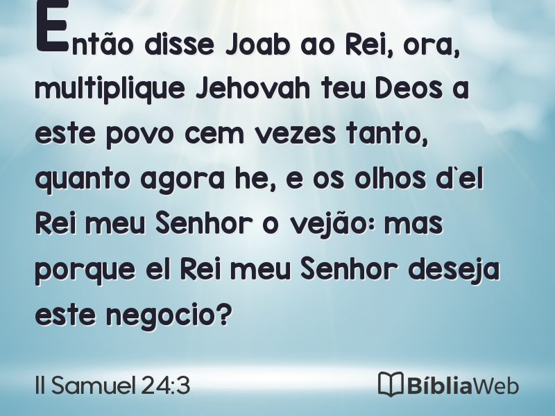 II Samuel 24:3 em imagem para compartilhar
