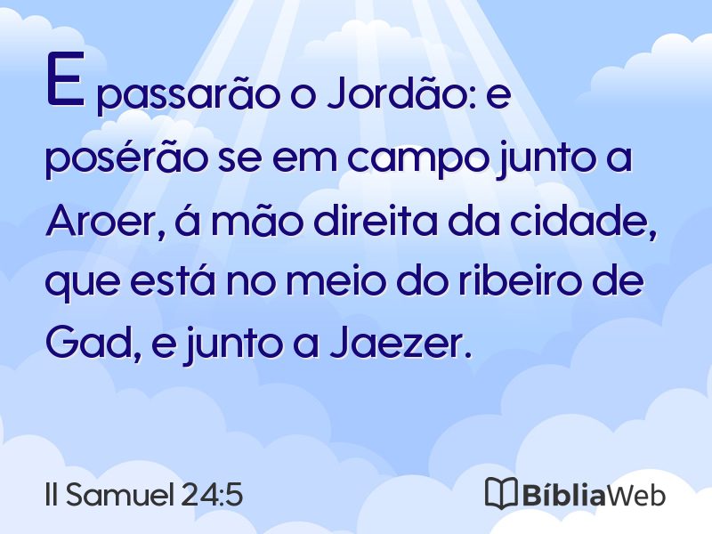 II Samuel 24:5 em imagem para compartilhar