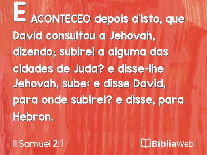 II Samuel 2:1 em imagem para compartilhar