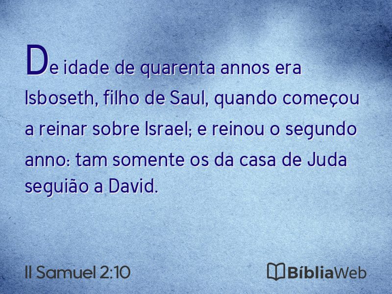 II Samuel 2:10 em imagem para compartilhar