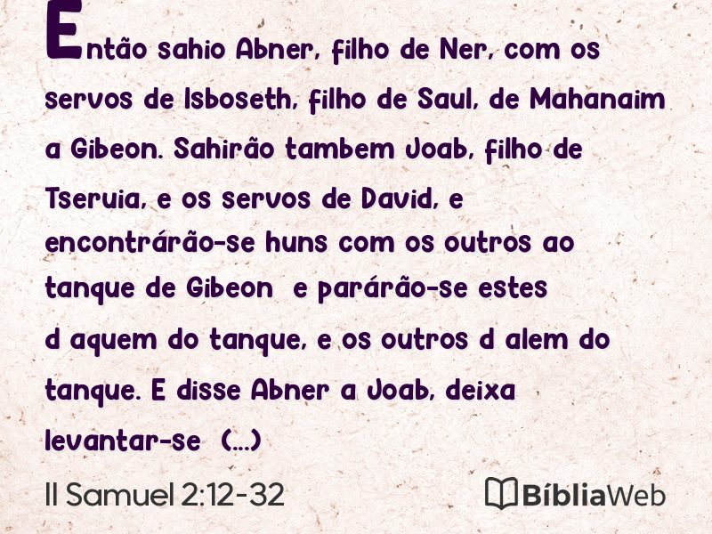 II Samuel 2:12-32 em imagem para compartilhar