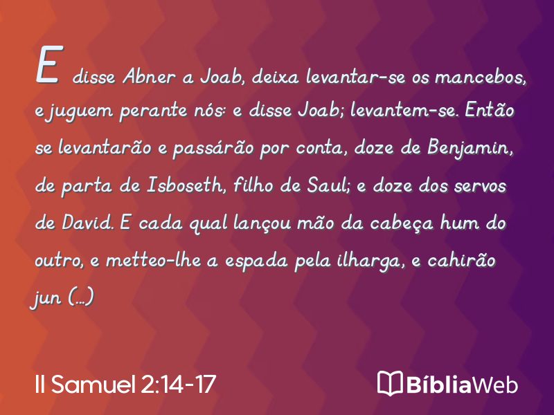 II Samuel 2:14-17 em imagem para compartilhar