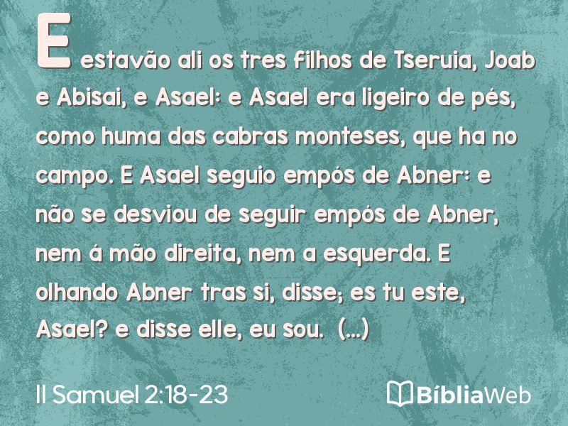 II Samuel 2:18-23 em imagem para compartilhar