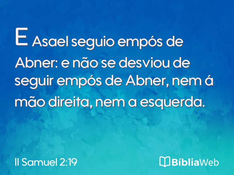 II Samuel 2:19 em imagem para compartilhar