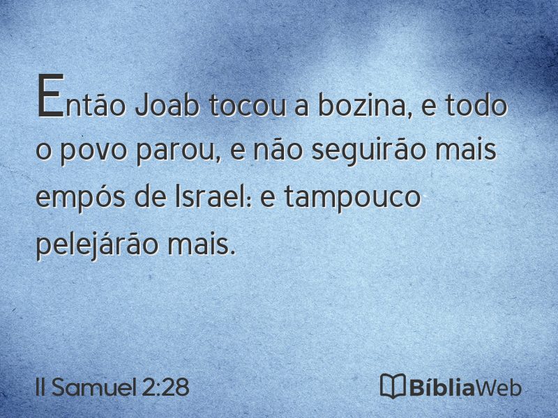 II Samuel 2:28 em imagem para compartilhar