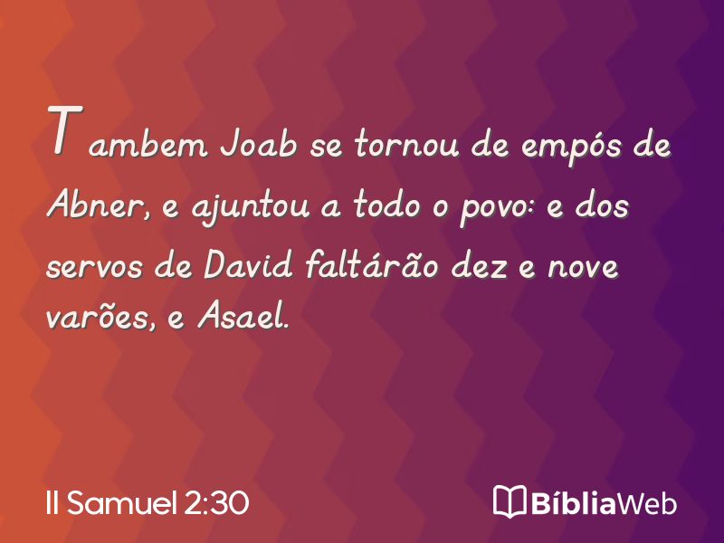 II Samuel 2:30 em imagem para compartilhar