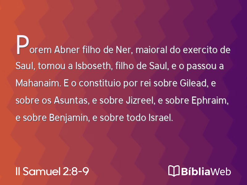 II Samuel 2:8-9 em imagem para compartilhar