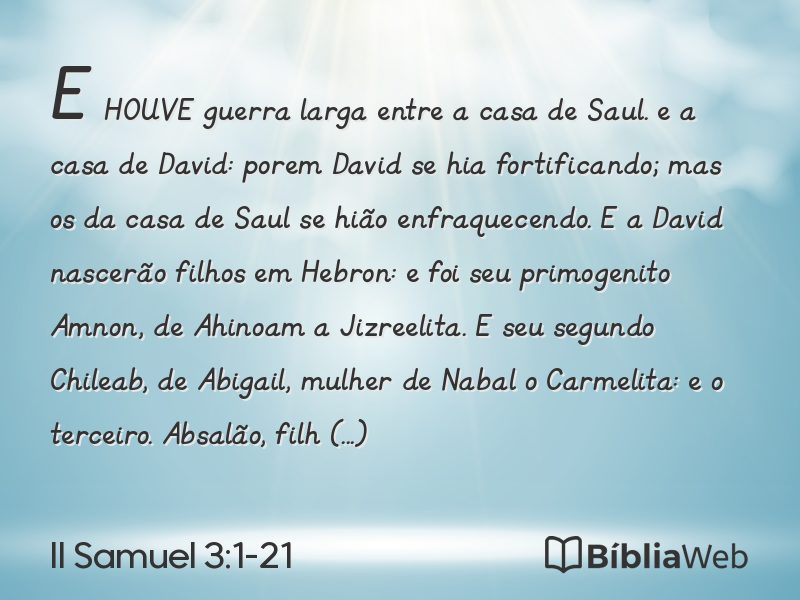 II Samuel 3:1-21 em imagem para compartilhar