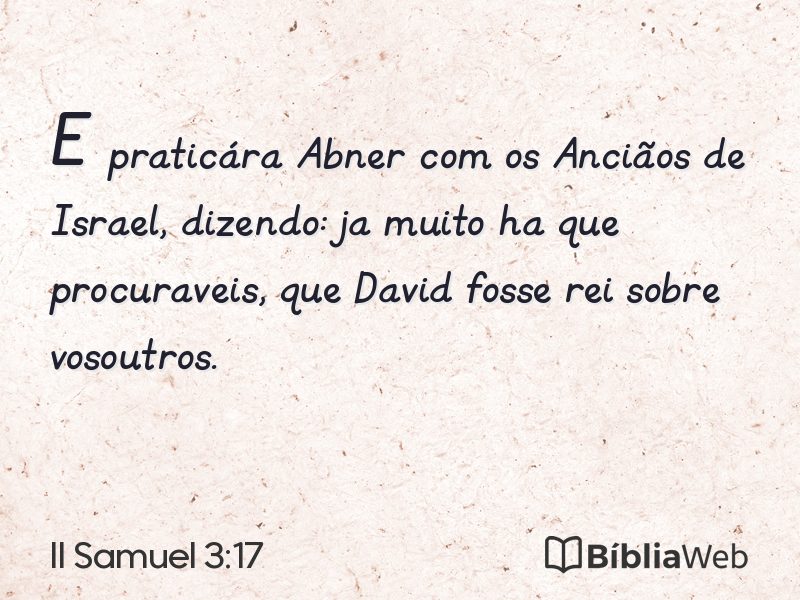 II Samuel 3:17 em imagem para compartilhar