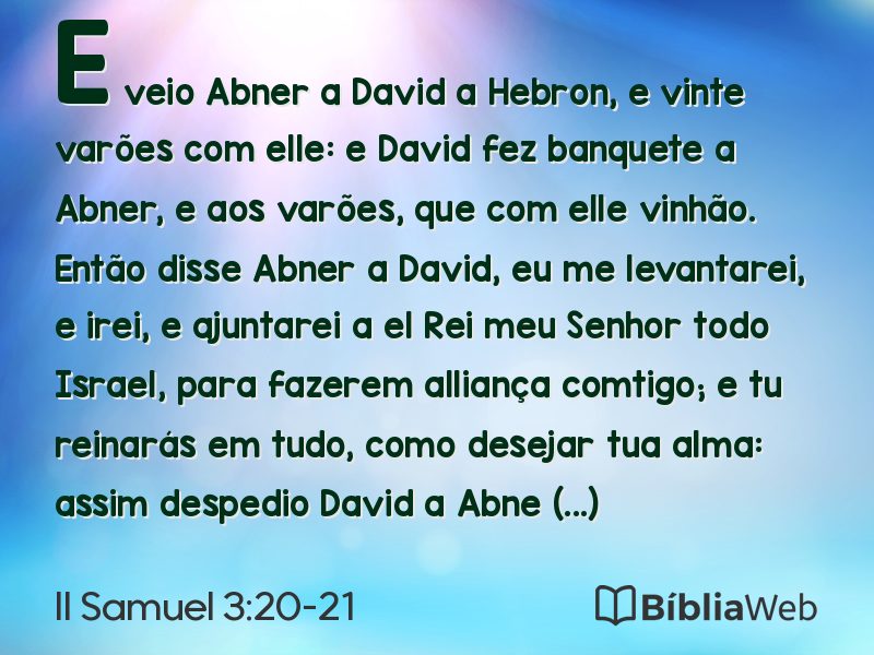 II Samuel 3:20-21 em imagem para compartilhar