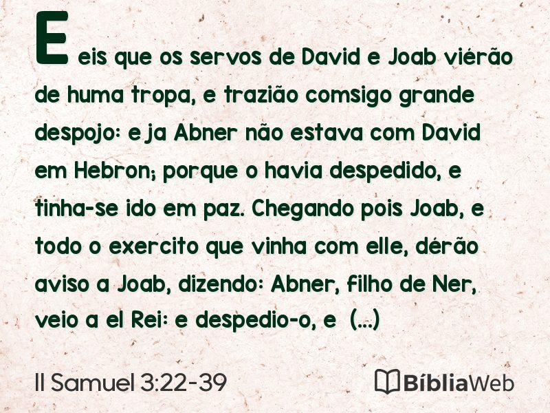 II Samuel 3:22-39 em imagem para compartilhar