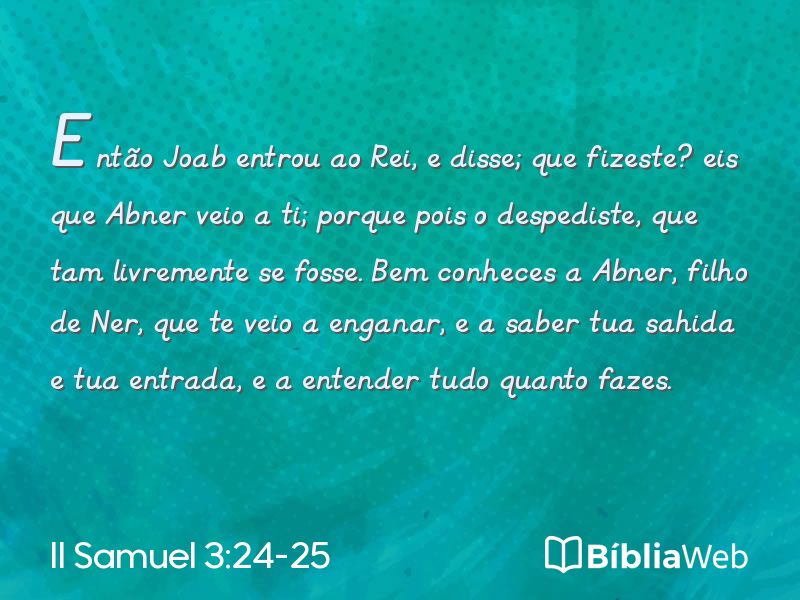II Samuel 3:24-25 em imagem para compartilhar