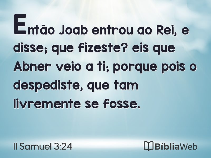 II Samuel 3:24 em imagem para compartilhar