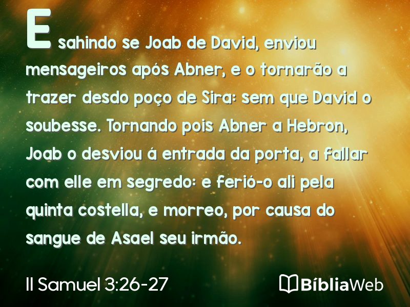 II Samuel 3:26-27 em imagem para compartilhar