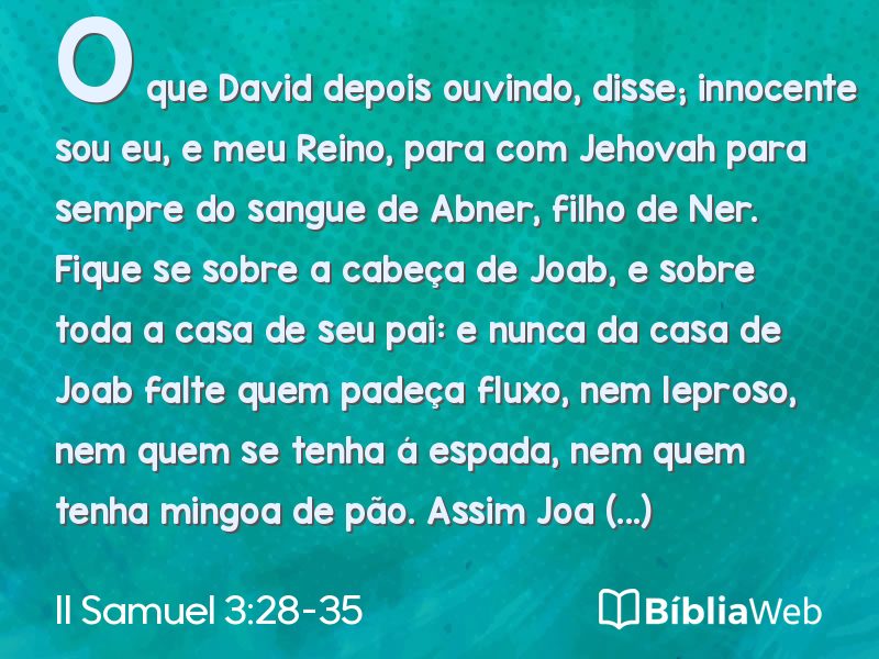 II Samuel 3:28-35 em imagem para compartilhar