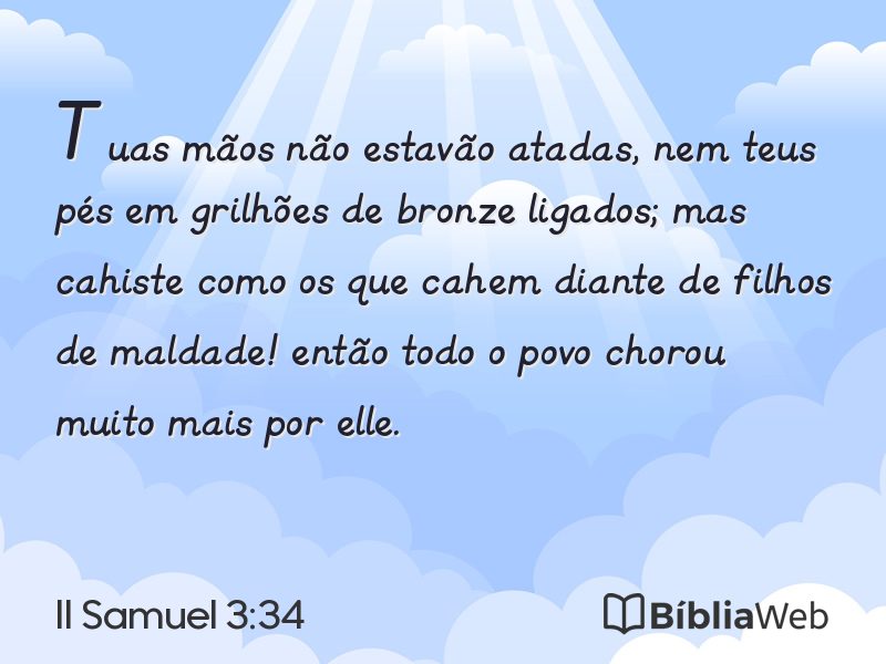 II Samuel 3:34 em imagem para compartilhar