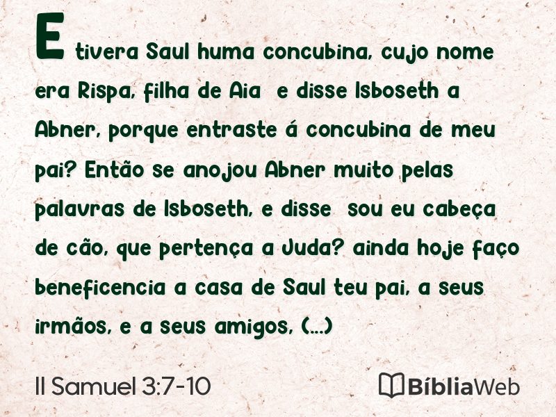II Samuel 3:7-10 em imagem para compartilhar