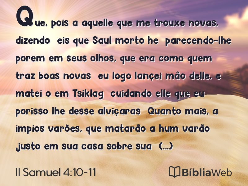 II Samuel 4:10-11 em imagem para compartilhar