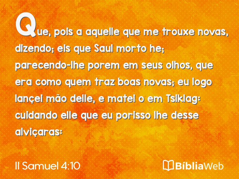 II Samuel 4:10 em imagem para compartilhar