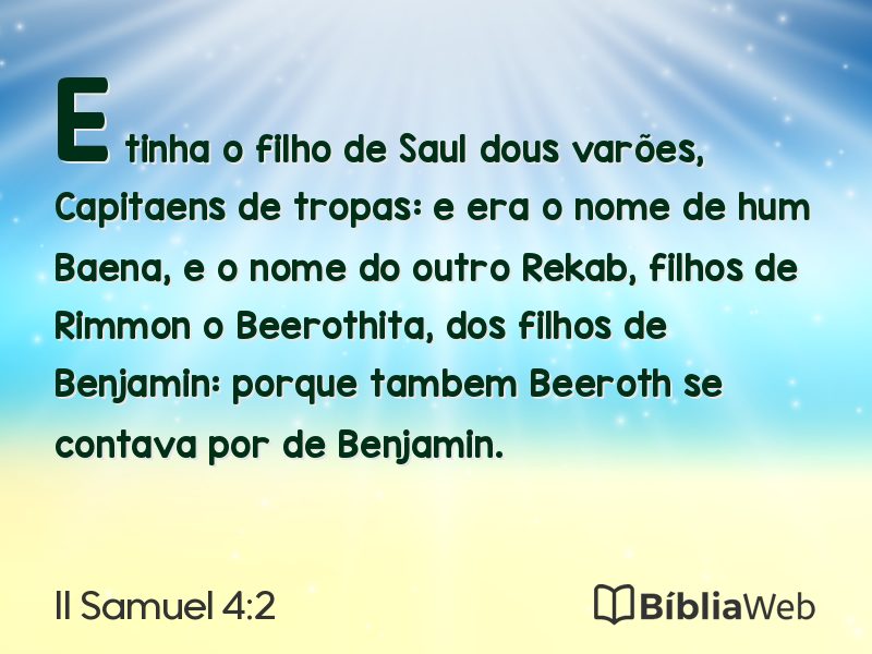 II Samuel 4:2 em imagem para compartilhar